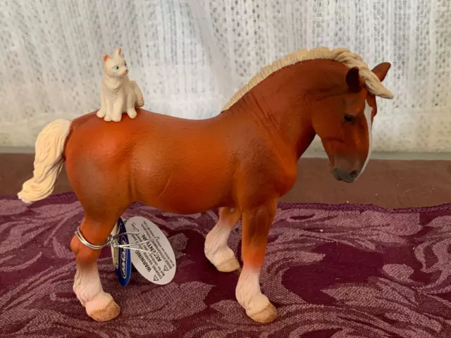 Breyer Model Horses Collecta Series Chestnut Draft Horse with Cat