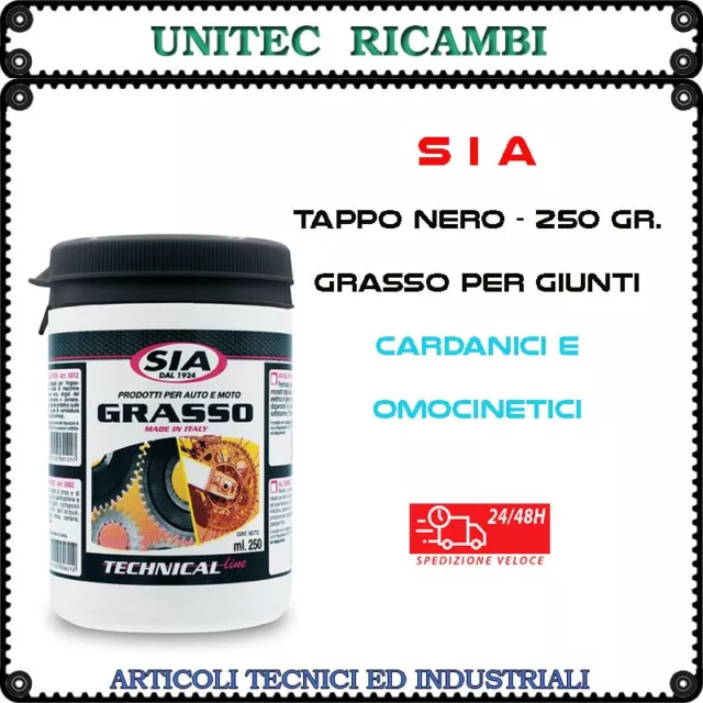 SIA Tappo Nero 250gr. Grasso specifico per giunti omocinetici e cardanici