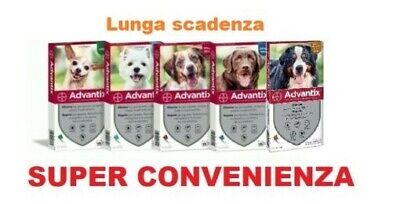 Advantix Bayer 4 pipette antiparassitario cani 0-4/ 4-10/ 10-25/ 25+/ 40-60 kg 2