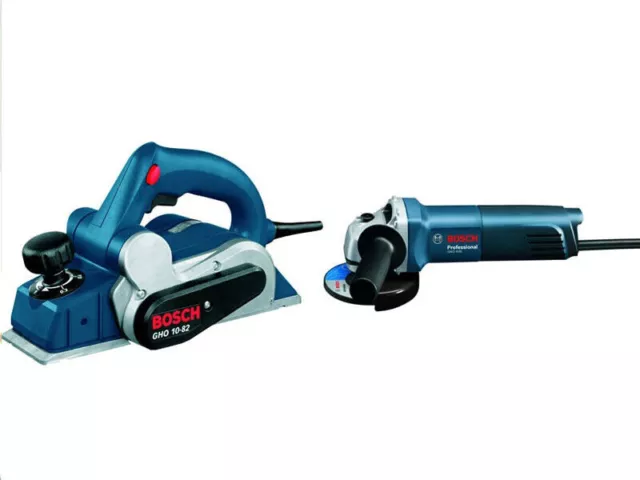 Bosch GHO10-82 Wood Planer with GWS 600 Professional Angle Grinder Blue Combo