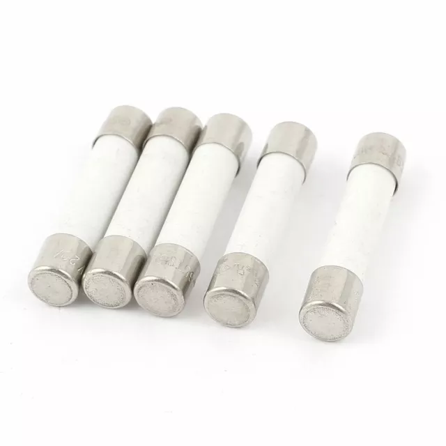 5Pcs AC 250V 20A Fusibles Tube En Céramique Retardée Cylindrique 6.35x32mm