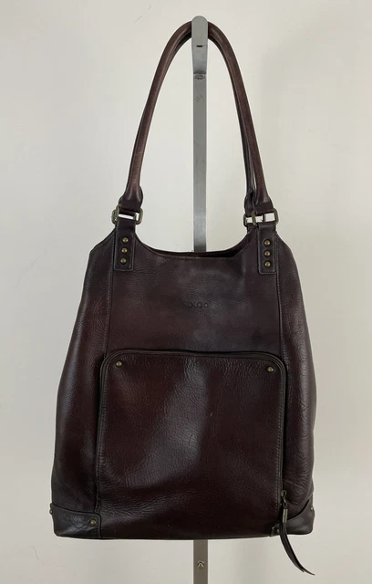 SOLO BAGS Brown Leather Travel Computer Tote Bag SOLO BAGS Brown Leather Travel Computer Tote Bag