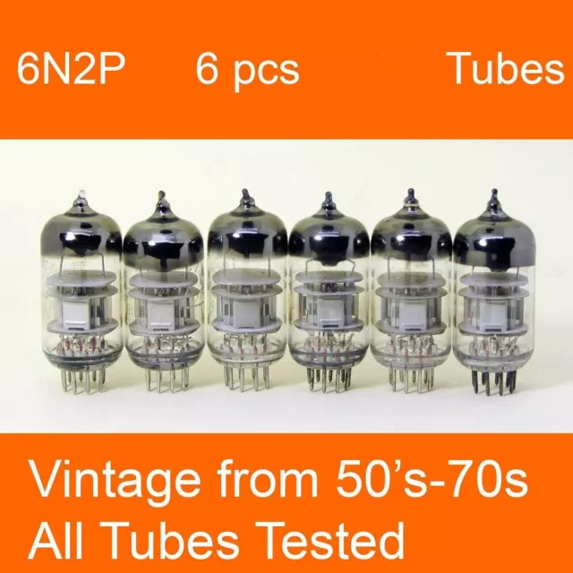 +NEW 6 pcs 6N2P USSR VINTAGE TUBES SILVER PLATE (6V HEATER) ~ECC83 (12AX7)