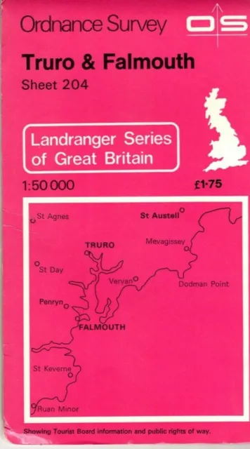 ORDNANCE SURVEY LANDRANGER MAP 204 - Truro & Falmouth