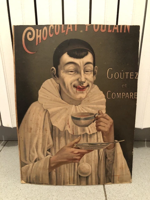 CHOCOLAT PUPIER PLAQUE émaillée bombée ancienne E.A.S. Top état EUR 550,00 - FR