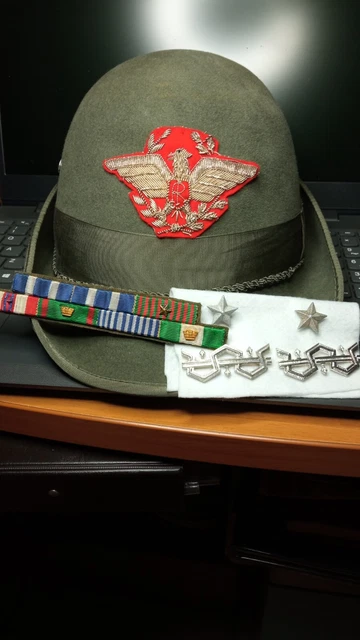 Cappello Generale Alpini Gradi Decorazioni Reduce WW2 Bantam