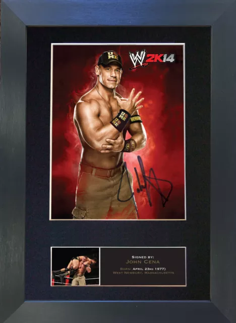 JOHN CENA WWE Signed Mounted Reproduction Autograph Photo Prints A4 527