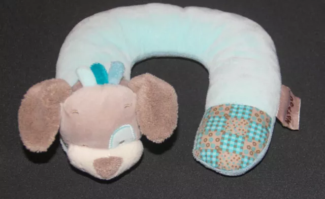 Doudou Cale Tete Chien Cyril Et Gaston Bleu Gris.. Nattou  État Neuf