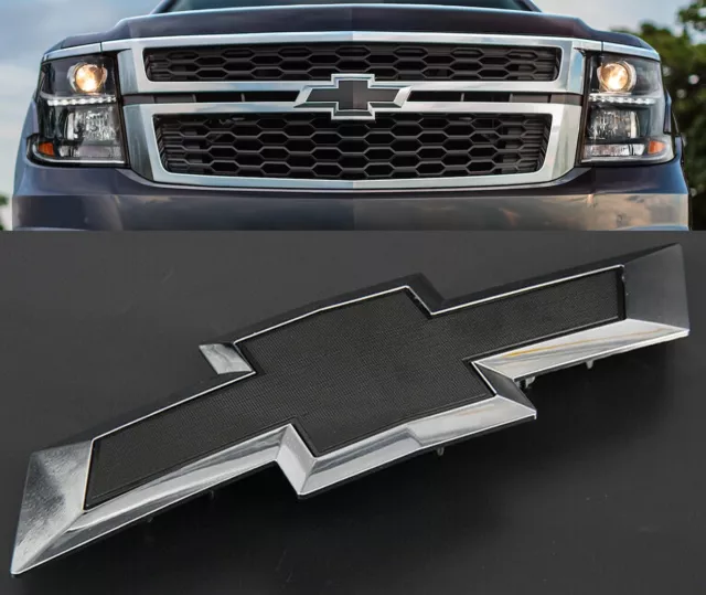 2015-2020 Chevrolet Tahoe Suburban Black Front Grille Bowtie Emblems 84722856