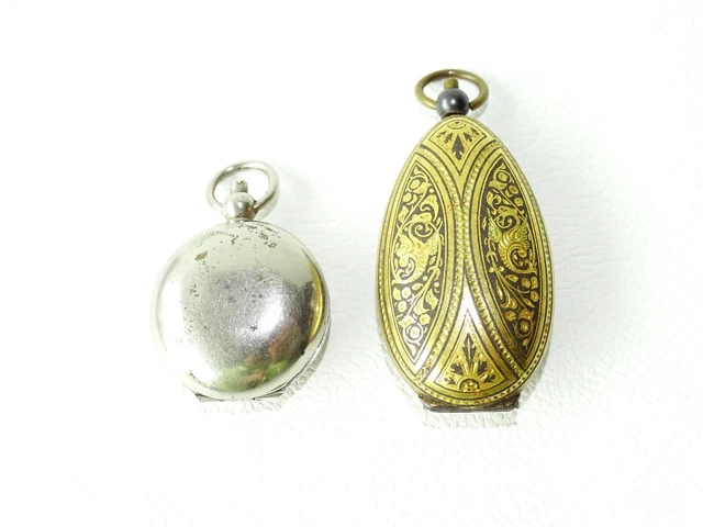 ANCIEN PORTE LOUIS D'OR XIXe EN OR DE TOLEDE ET METAL PIECES LOT DE 2