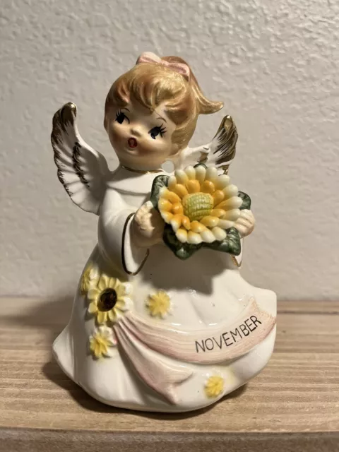 Vintage Lefton 6224 Angel Girl Figure November Birthday Porcelain