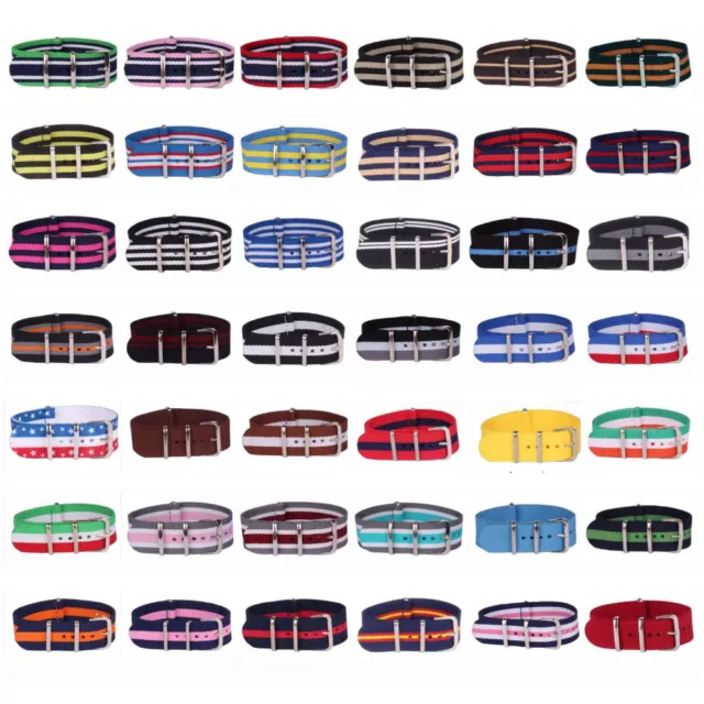 New arrival 22mm Stripe Cambo Nylon Nato Watch Strap Wristwatch Band Many colour