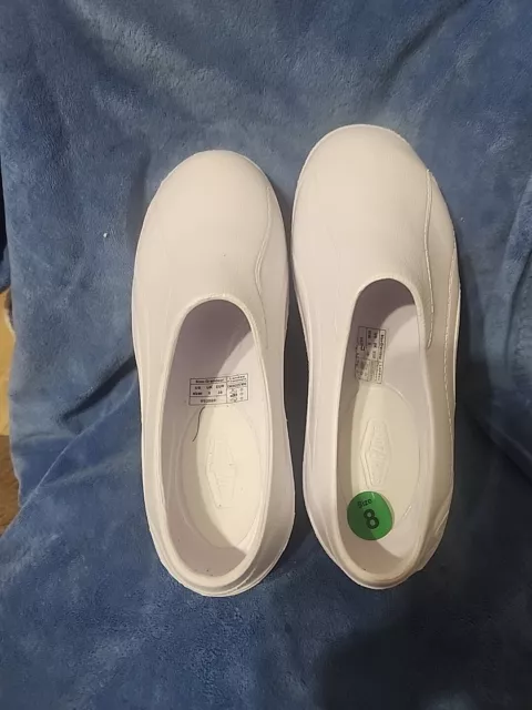 Landau Scrub Zone Energize Nursing Slip Resistance Clogs Shoes White Size 8