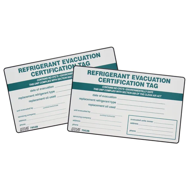 Evacuation Certification Label , Pack of (2)