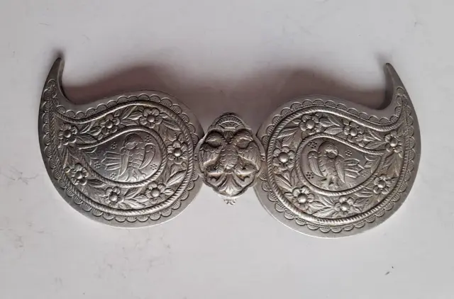 Antique. Handmade Silver Alloy Belt Buckle.  Intact. The Ottoman Empire,