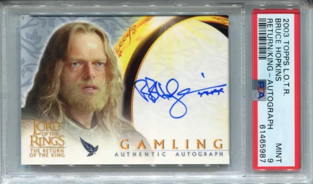 Lord Of The Rings Return Of The King Autograph Card Bruce Hopkins PSA 9