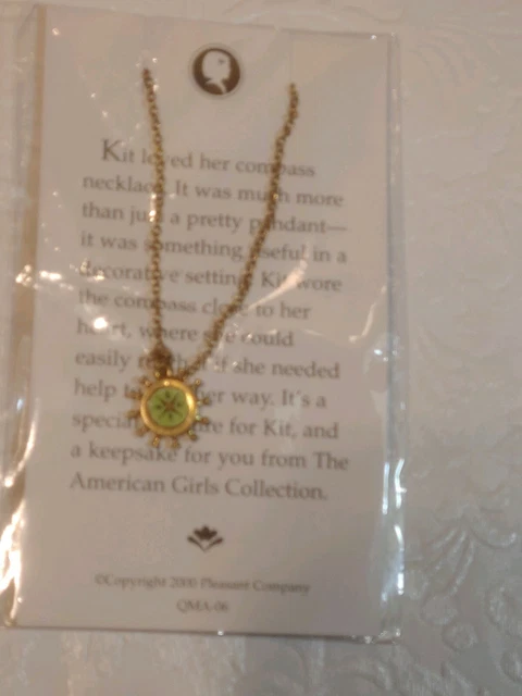 American Girl Doll - Kit's Compass Necklace NEW in Package with Story