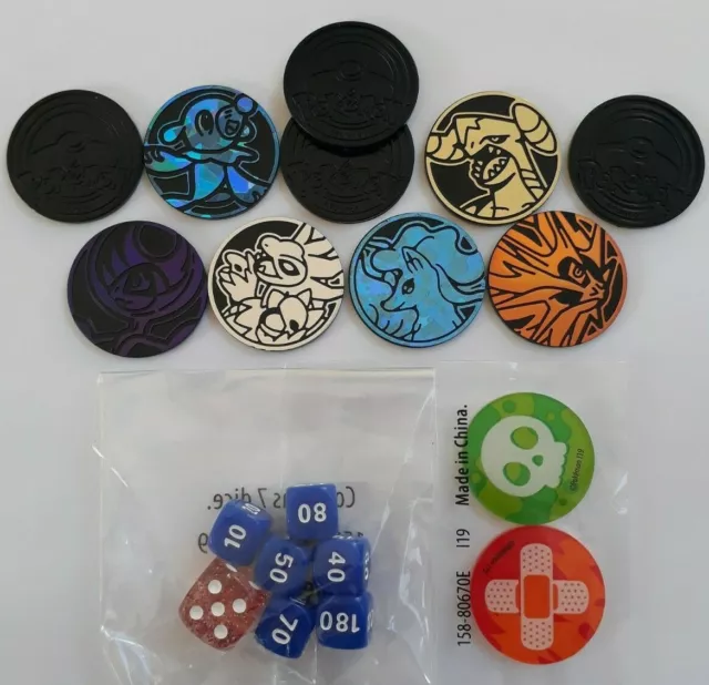 Pokemon Tokens Official TCG Flipping Coins Multi Listing Choose From List Dice