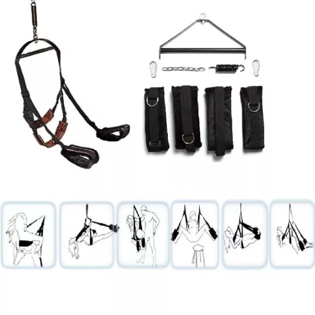 Kit altalena per sesso posa da SOFFITTO NERA set toy intimo acrobatico SWING 3