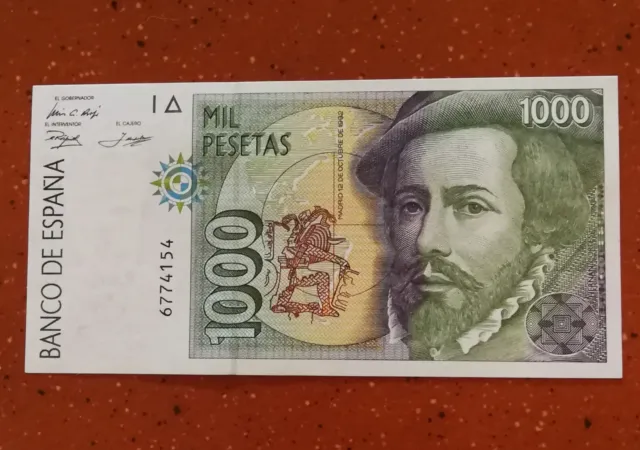 Feliciano. España Billete 1000 pesetas año 1992 S/C. Sin serie  Hernan Cortes.