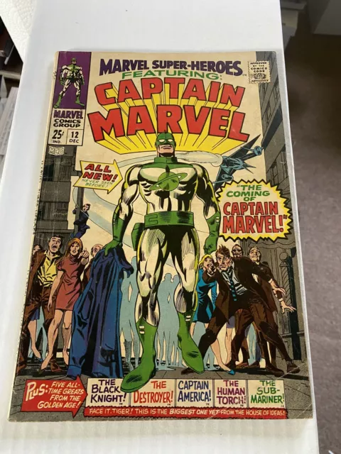 Marvel Super-Heroes #12  Origin and 1st App of Captain Marvel  1967 MUST SEE!!!