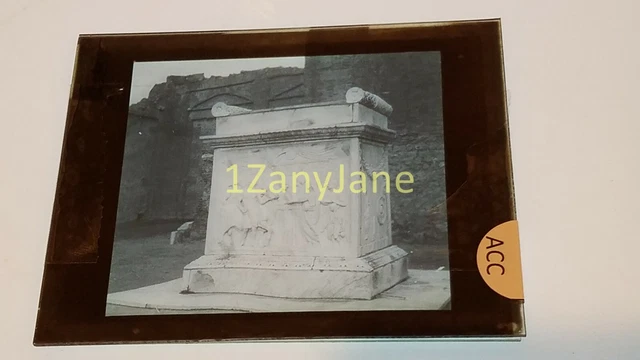 Glass Magic Lantern Slide ACC ART STATUE TOMB  ROME ITALY STATUE ART