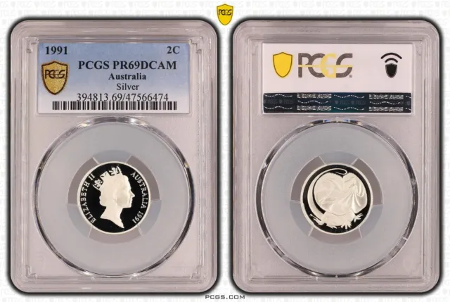 Australia 1991 Two Cents 2c Silver Proof Coin PCGS PR69RDDCAM #6474