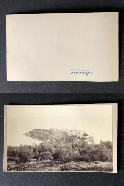 Principauté de Monaco, le rocher, vue générale, circa 1870 vintage cdv albumen p