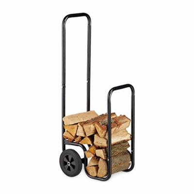 Titulaire de Bois de Chauffage Facile À Assembler Utilisé for Les Outils de Cheminée Extérieur Intérieurs Chariot de Bois de Chauffage Porte-nœuds avec 4 Roues Racks de Bois de Chauffage 