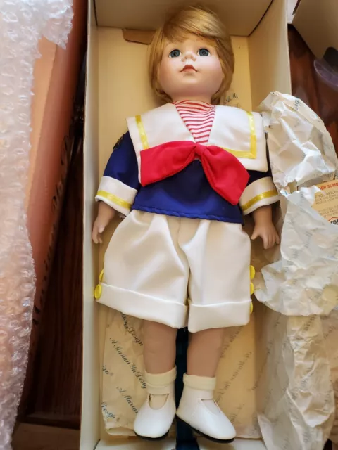 Marian Yu Designs MYD Porcelain Boy Doll Barthalomew Sailor Outfit w/ Stand COA