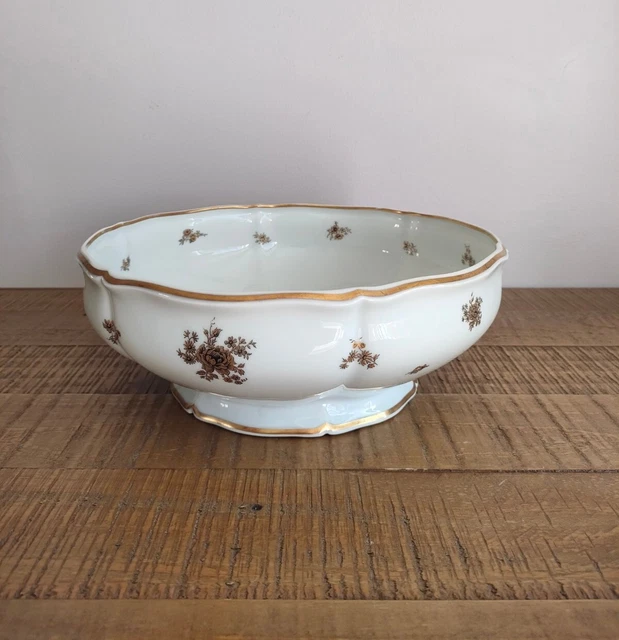 Service à Dessert Limoges - Saladier + 8 Coupelles Porcelaine - Motif Fruits