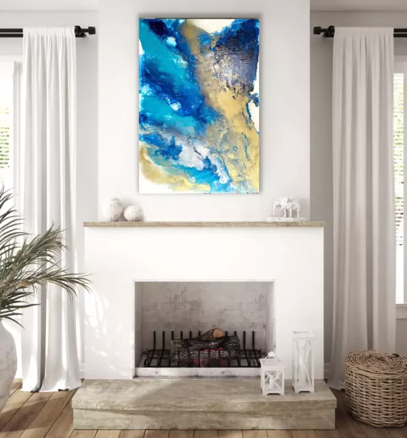 Large Contemporary ABSTRACT Acrylic Canvas 100 x 70cm Painting Original Art
