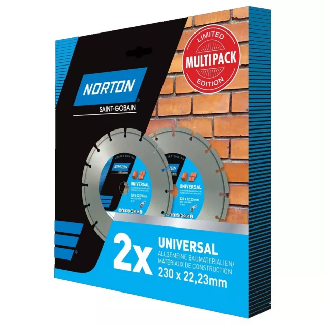 Norton Clipper Diamanttrennscheibe 230mm 2er Set Universal