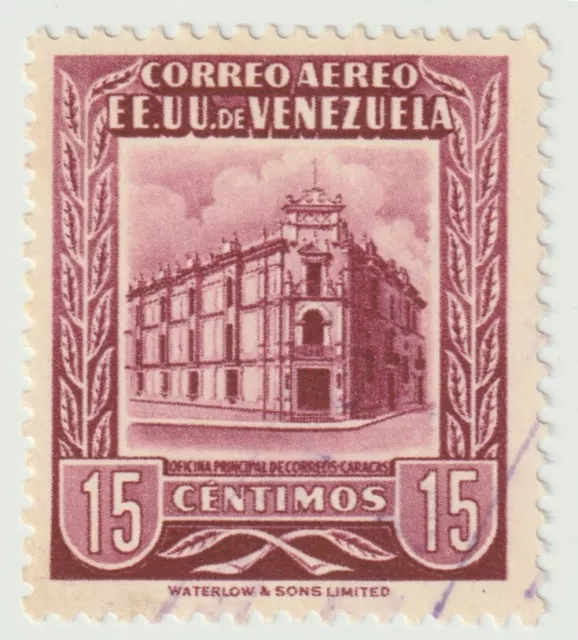 1953 Venezuela - Airmail - Caracas Post Office "EE. UU. " - 15 C Stamp