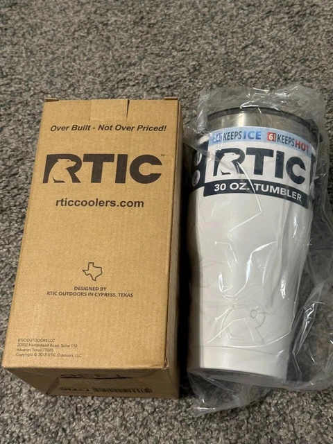 Rtic 30-Ounce Tumbler Cup with Lid - WHITE - Stainless Steel Insulated NIB - FS!