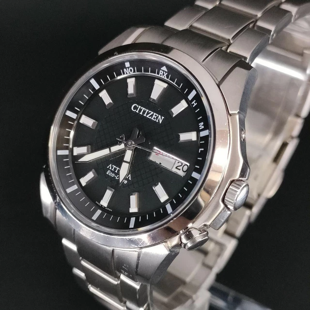 Montre Citizen Attesa - Cadran Bleu, Bracelet Acier - Quartz - Pile Neuve - Occasion Bon état