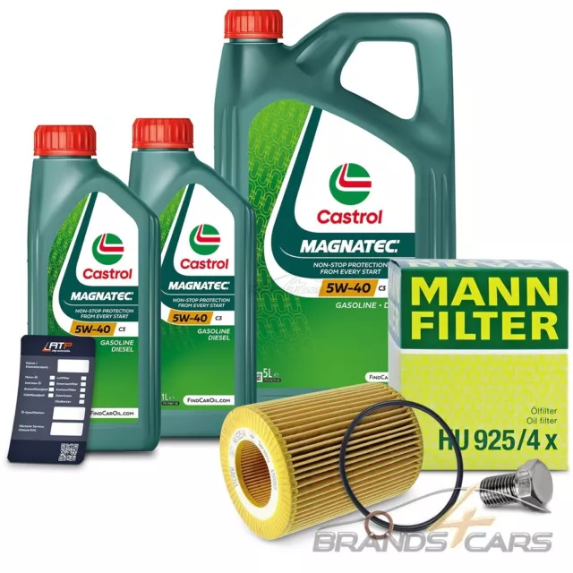 Mann-Filter Ölfilter+7L Castrol Magnatec 5W-40 C3 +Schraube+Dichtung 32094037