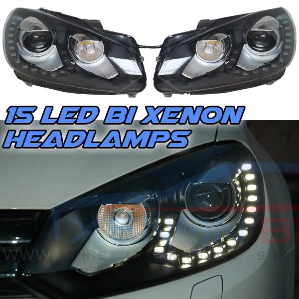 GOLF MK6 DRL Bi Xenon Headlamps Gtd R20 Gti Daytime Running Lights