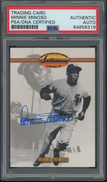 1993 Ted Williams #27 Minnie Minoso Autograph PSA DNA Authentic Auto