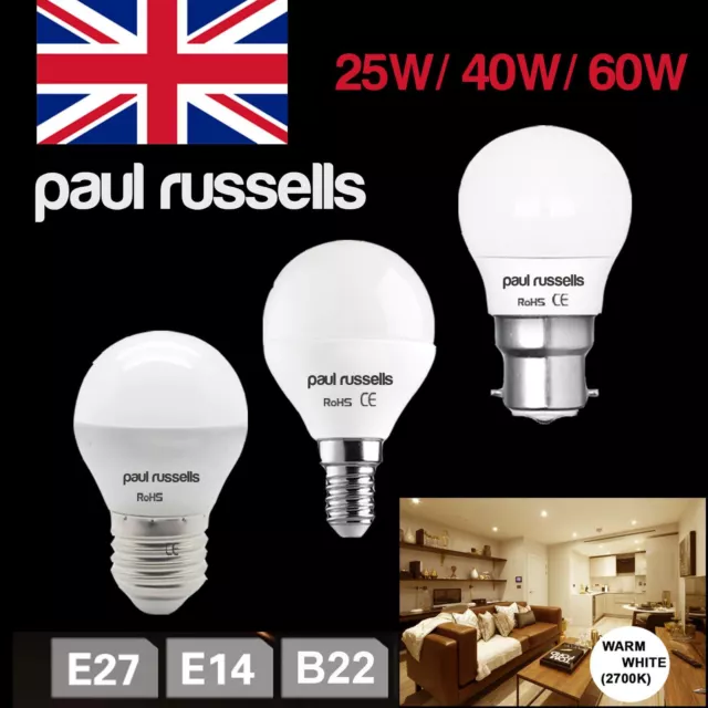 2 5 10 20 Led Golf Ball Mini Globe 3W 5W 7W (25 40 60 WATT ) Light Bulbs