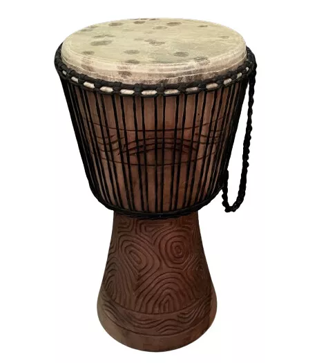 60cm Profi Djembe Trommel Afrika Ghana Ziegenfell Holz handgeschnitzt Qualität