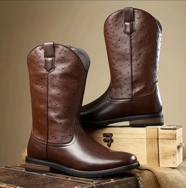 British Retro Embroidered Western Cowboy Boots