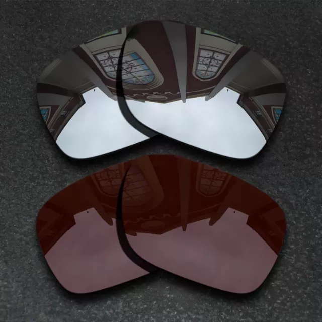 US Silver&Brown Polarized Replacement Lenses For-Oakley Mainlink Anti-Scratch