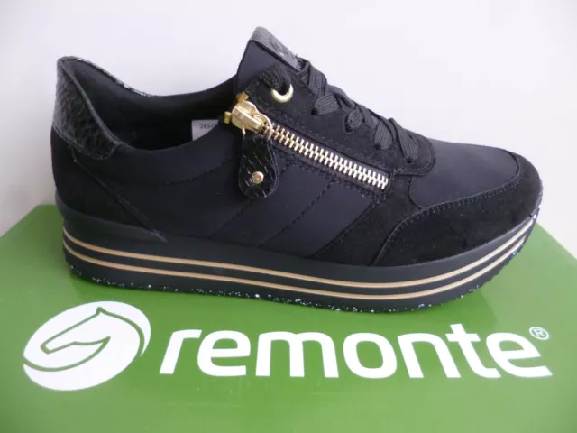 Remonte Baskets Femme Baskets Chaussures Basses Chaussures à Lacets Noir D1316