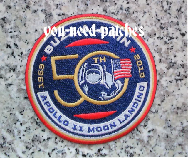 NASA Apollo 11 50th Anniversary Buzz Aldrin Moon Landing Patch Logo 4" Raumfahrt