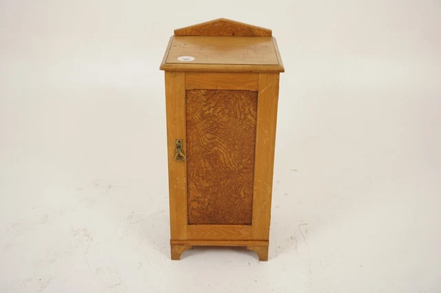 Antique Ash Nightstand, Victorian Bedside Lamp Table, Scotland 1880, H1072