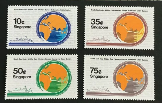 Singapore 1986 Sea-Me-We Submarine Cable Project Set Nhm Sg 535-538