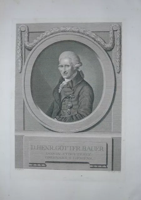 Portrait. Halbfigur nach links in Oval. Kupferstich von Johann Friedrich Bause n