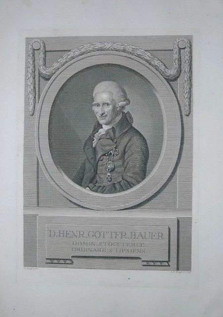Portrait. Halbfigur nach links in Oval. Kupferstich von Johann Friedrich Bause n