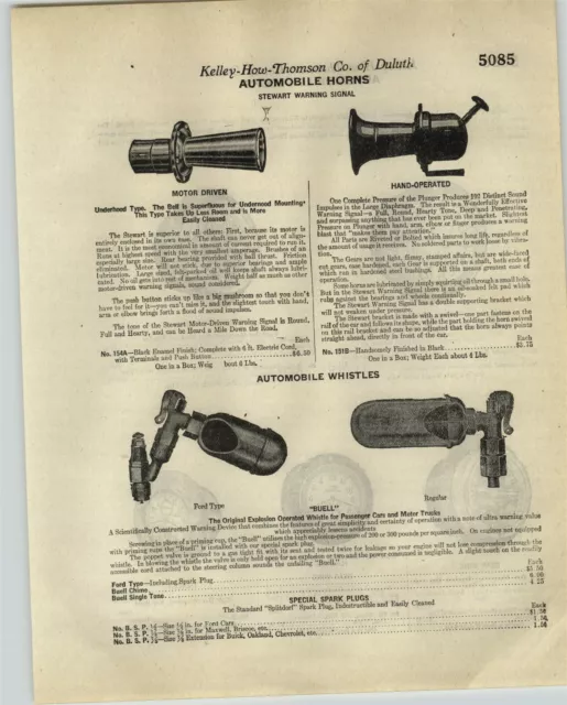 1918 PAPER AD Stewart Car Auto Horn Motor Driven Buell Explosion Whistle 